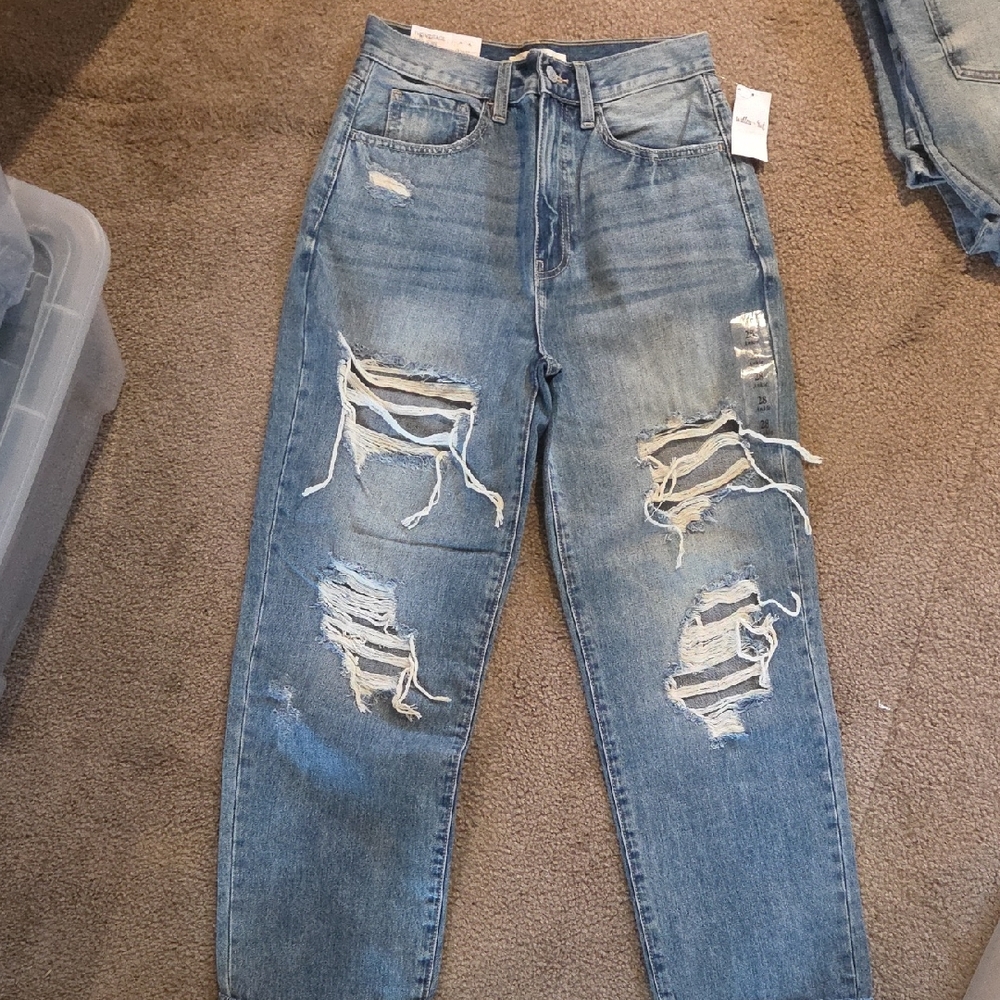 Casual Distressed Light Blue Boyfriend Jeans